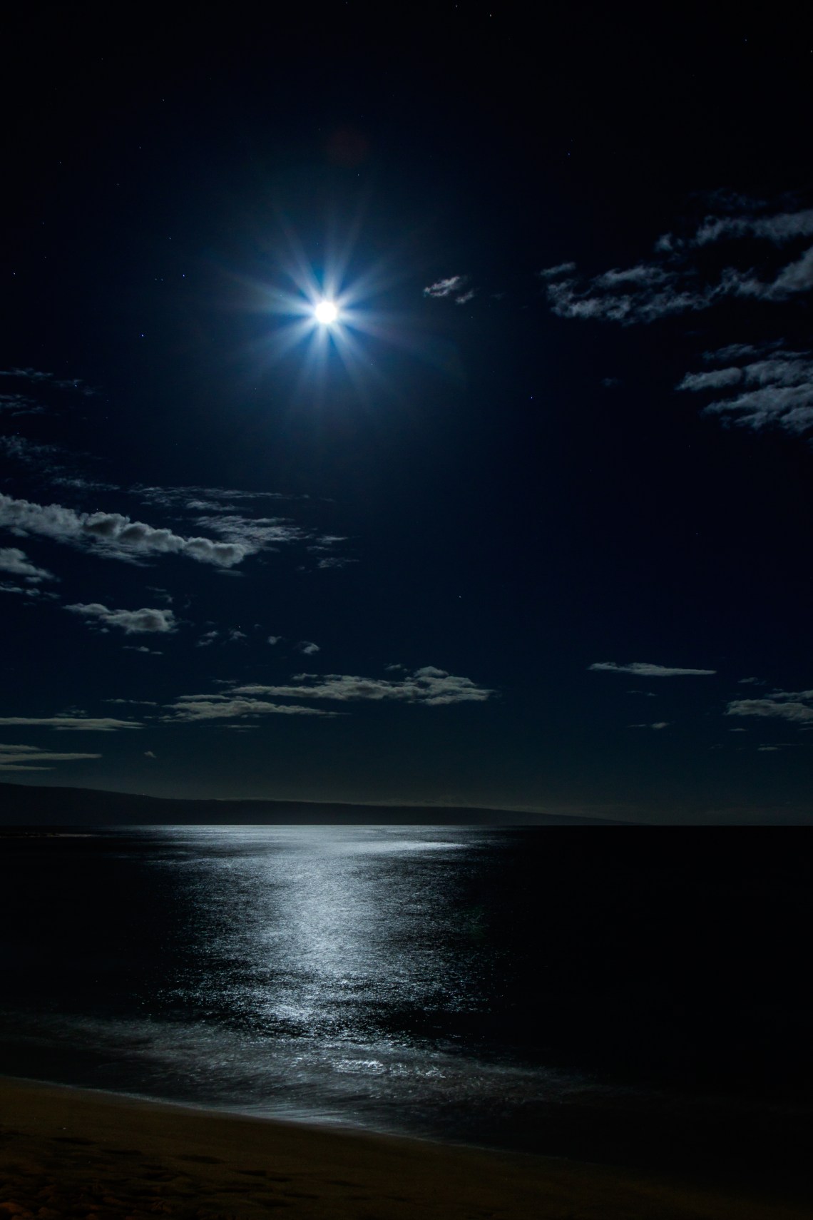 Early morning moonset