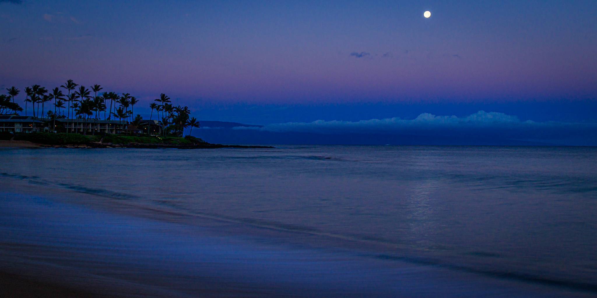 Layers of early morning color in the sky prior to sunrise
