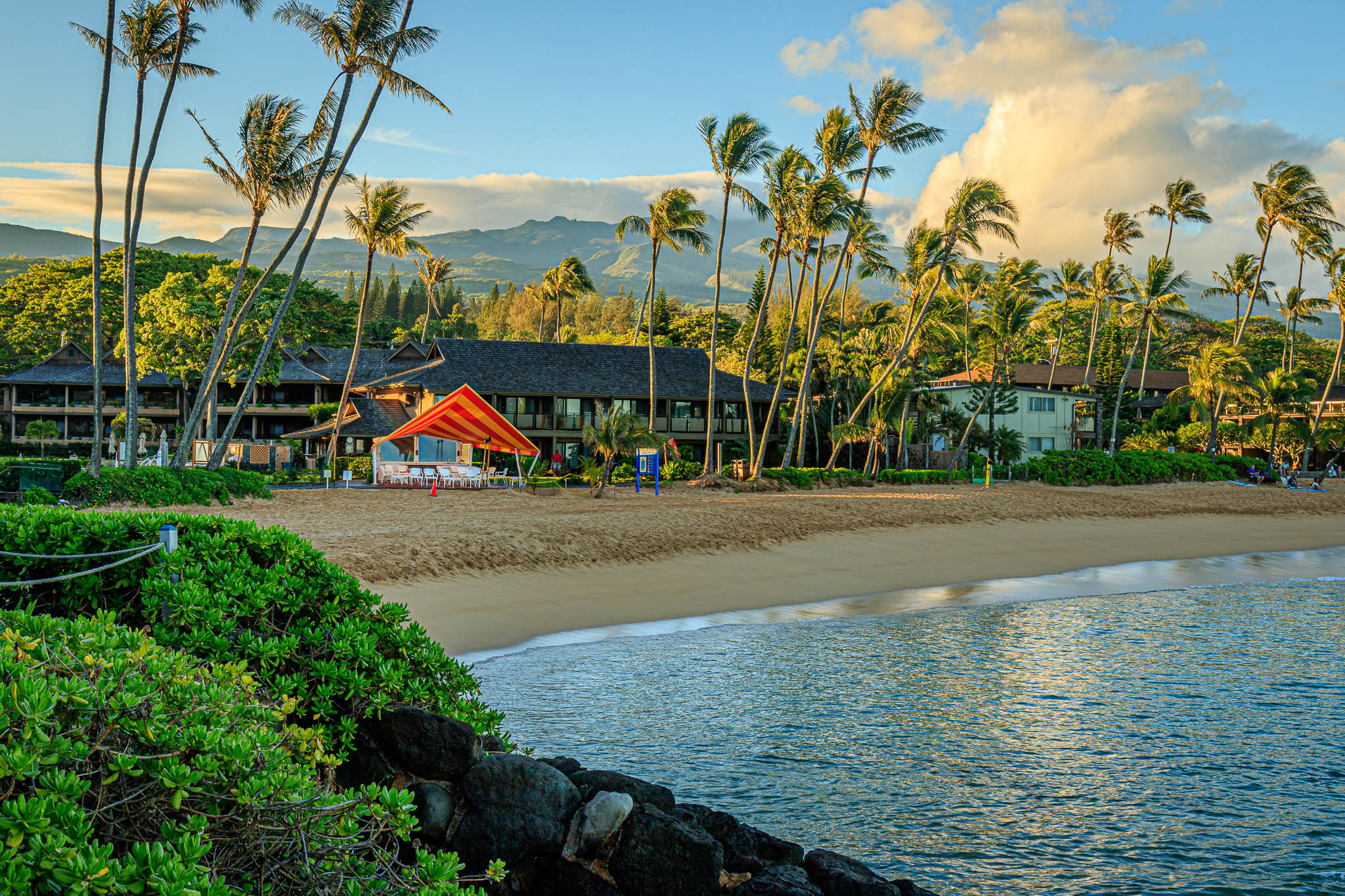 Napili Bay beach just after sunrise