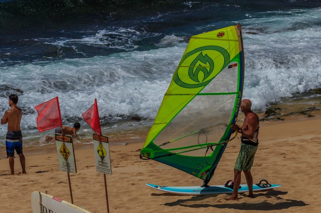 Wind surfer checking out the surf